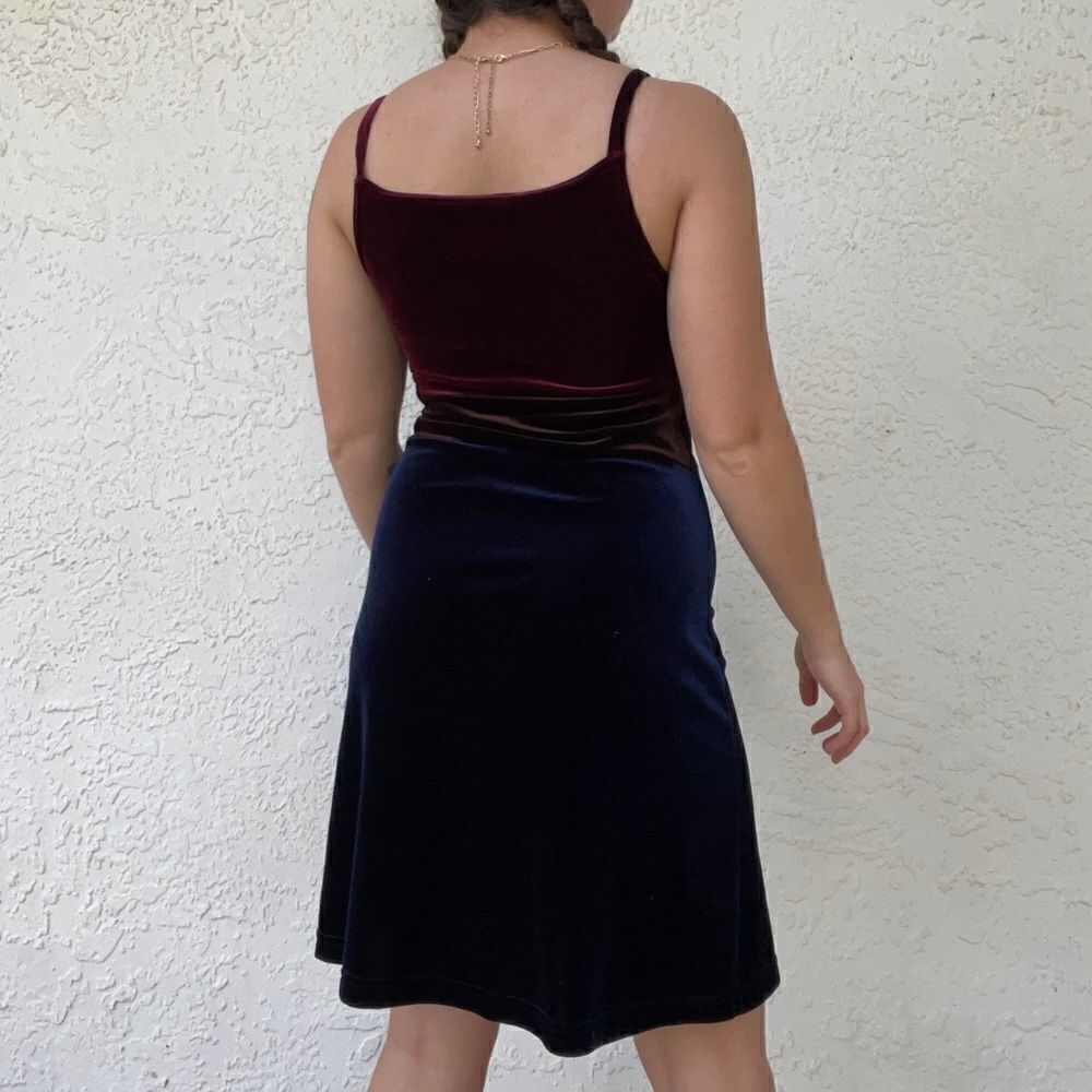 Velvet Tri-Color Mini Dress by Express - Picture 3 of 4